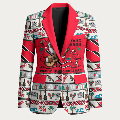 Parang Music Christmas Trinidad And Tobago Blazer Scarlet Ibis Santa Merry Trini Christmas