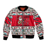 Parang Music Christmas Trinidad And Tobago Bomber Jacket Scarlet Ibis Santa Merry Trini Christmas