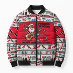 Parang Music Christmas Trinidad And Tobago Bomber Puffer Jacket Scarlet Ibis Santa Merry Trini Christmas