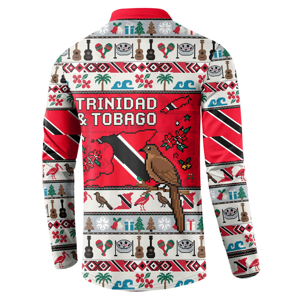 Parang Music Christmas Trinidad And Tobago Button Sweatshirt Scarlet Ibis Santa Merry Trini Christmas