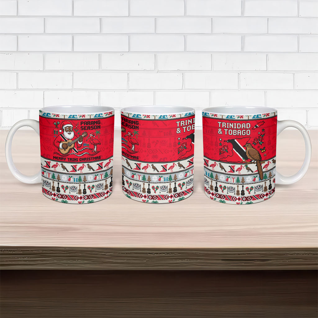 Parang Music Christmas Trinidad And Tobago Ceramic Mug Scarlet Ibis Santa Merry Trini Christmas