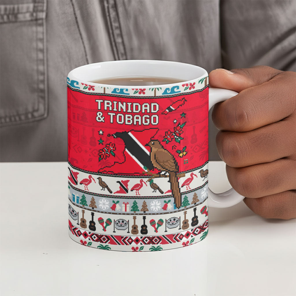 Parang Music Christmas Trinidad And Tobago Ceramic Mug Scarlet Ibis Santa Merry Trini Christmas