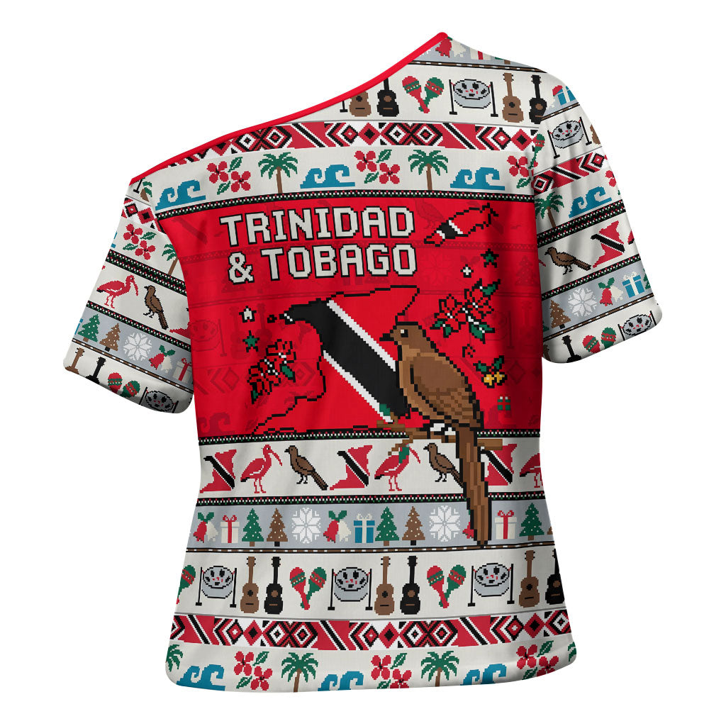 Parang Music Christmas Trinidad And Tobago Cross Shoulder Shirt Scarlet Ibis Santa Merry Trini Christmas