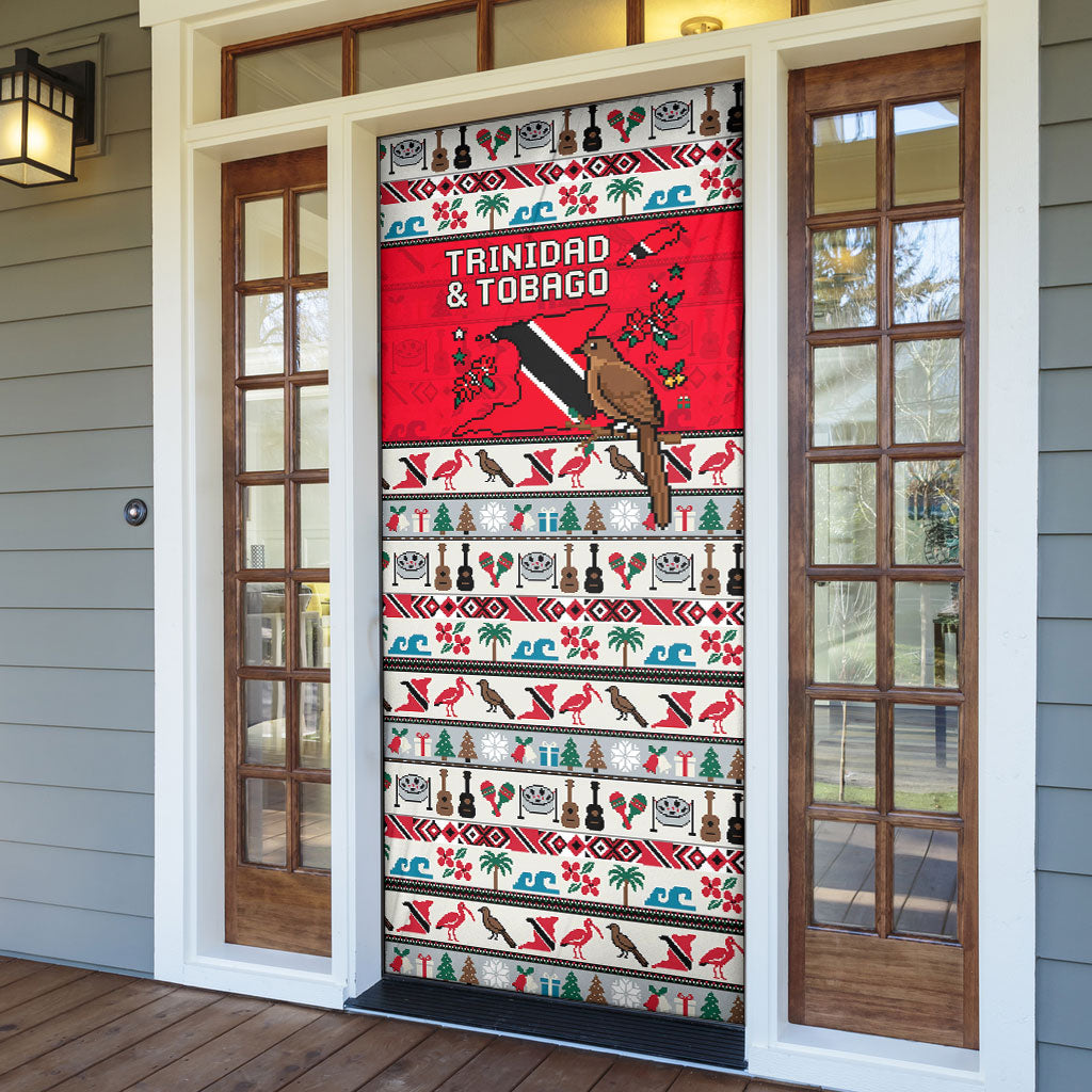 Parang Music Christmas Trinidad And Tobago Door Cover Scarlet Ibis Santa Merry Trini Christmas