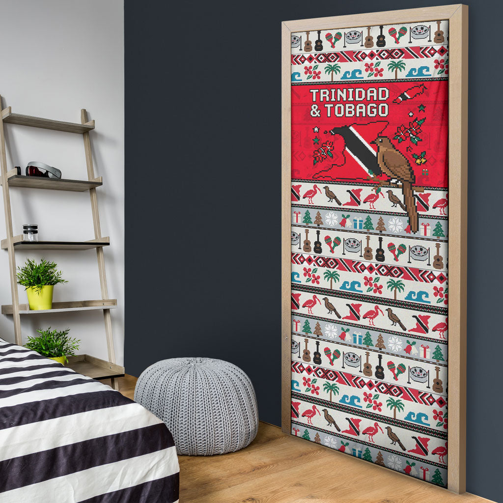 Parang Music Christmas Trinidad And Tobago Door Cover Scarlet Ibis Santa Merry Trini Christmas