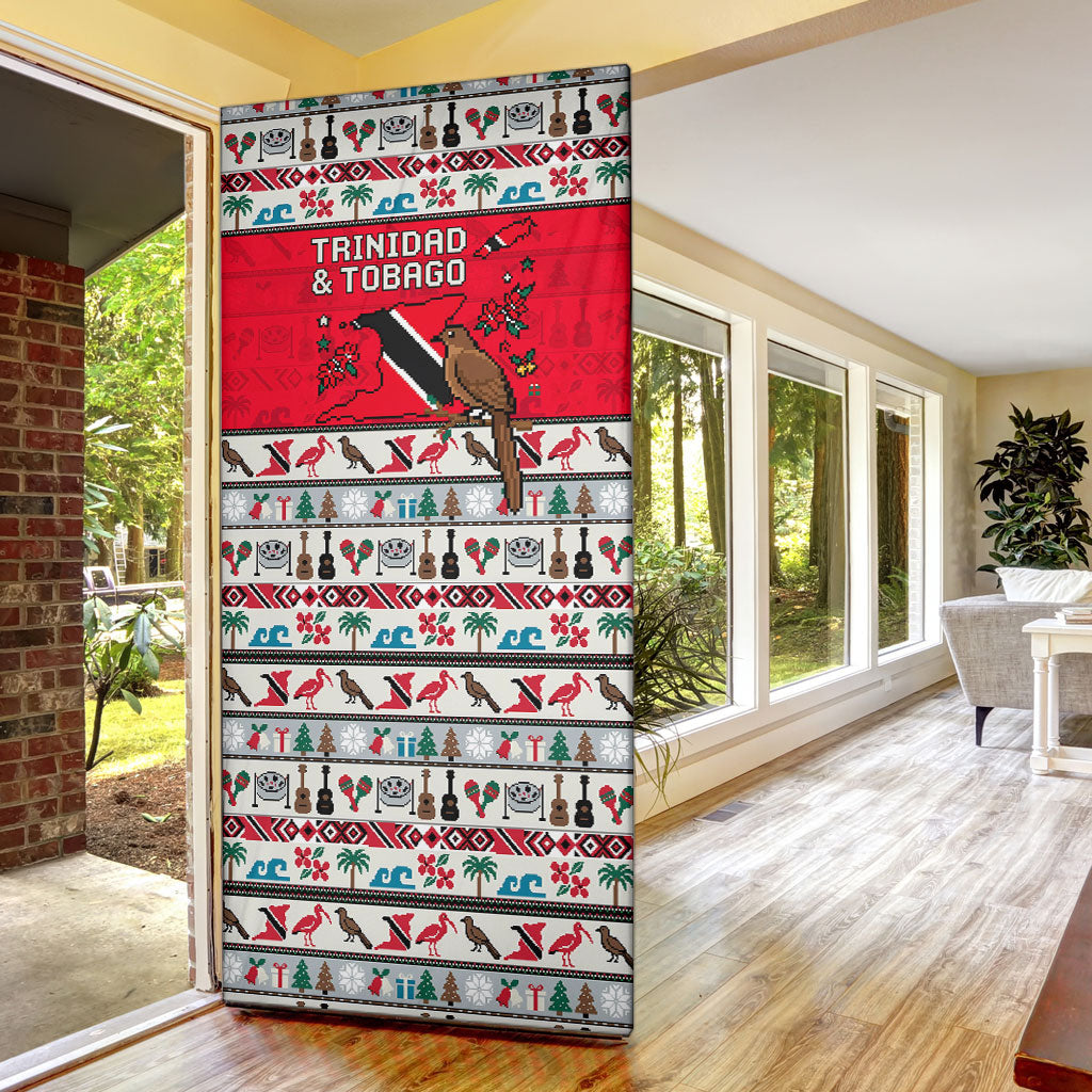 Parang Music Christmas Trinidad And Tobago Door Cover Scarlet Ibis Santa Merry Trini Christmas