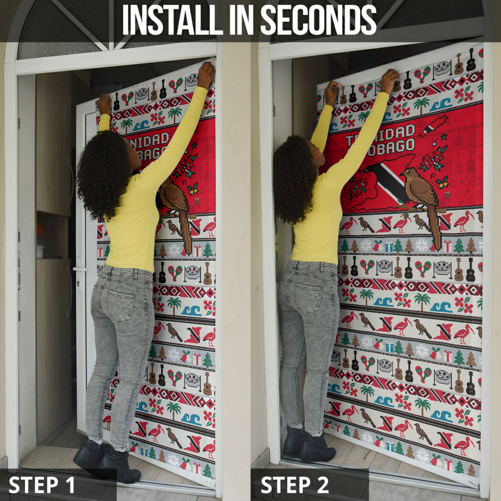 Parang Music Christmas Trinidad And Tobago Door Cover Scarlet Ibis Santa Merry Trini Christmas