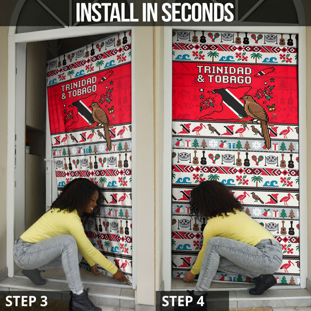 Parang Music Christmas Trinidad And Tobago Door Cover Scarlet Ibis Santa Merry Trini Christmas