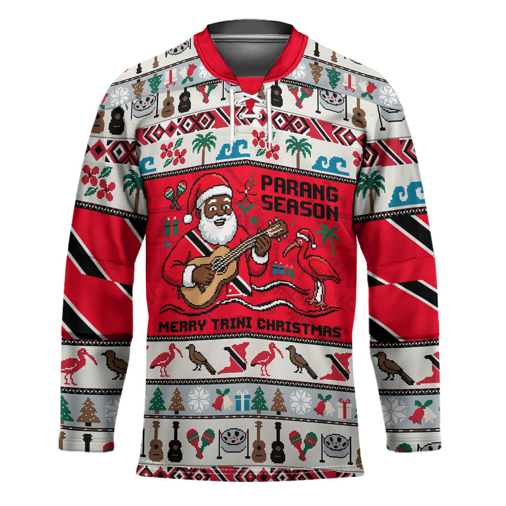 Parang Music Christmas Trinidad And Tobago Hockey Jersey Scarlet Ibis Santa Merry Trini Christmas