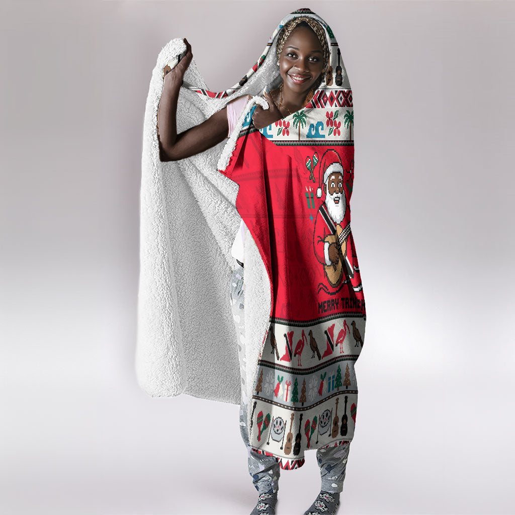 Parang Music Christmas Trinidad And Tobago Hooded Blanket Scarlet Ibis Santa Merry Trini Christmas