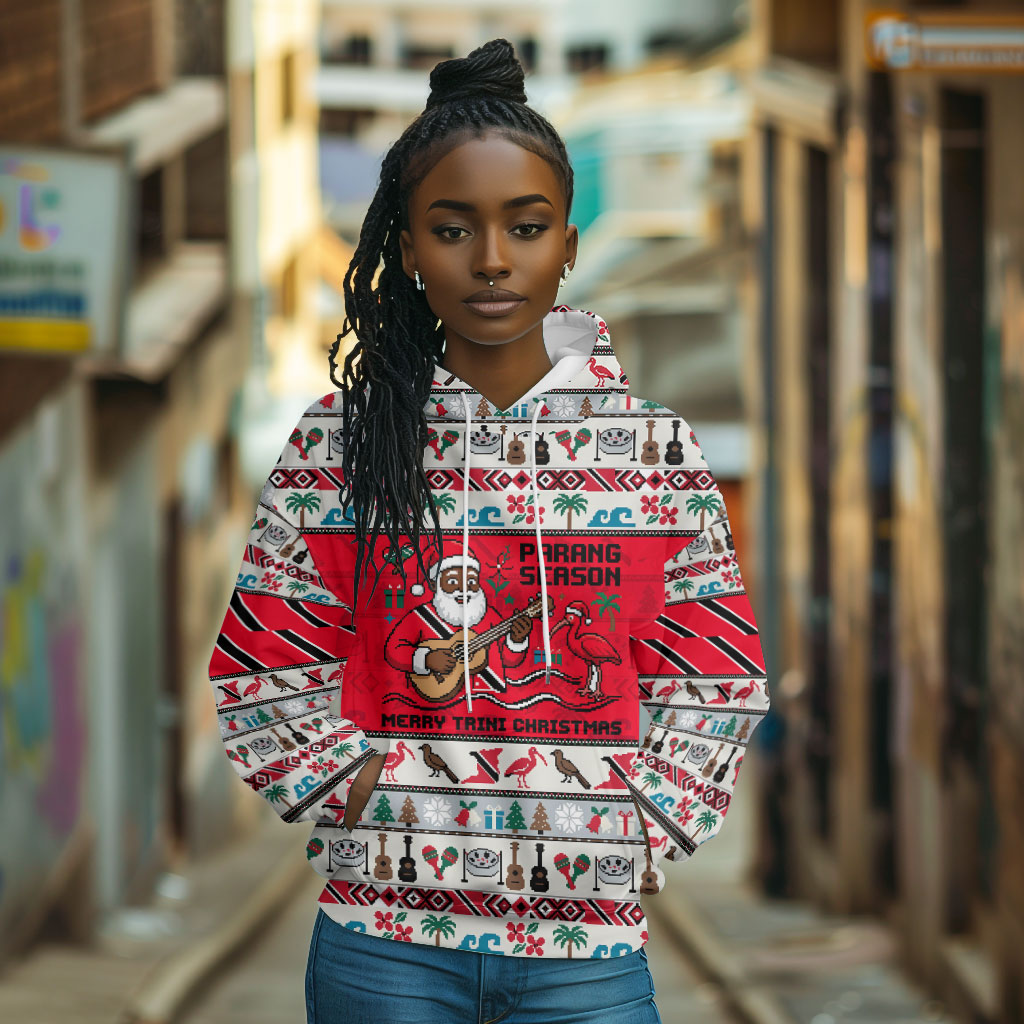 Parang Music Christmas Trinidad And Tobago Hoodie Scarlet Ibis Santa Merry Trini Christmas