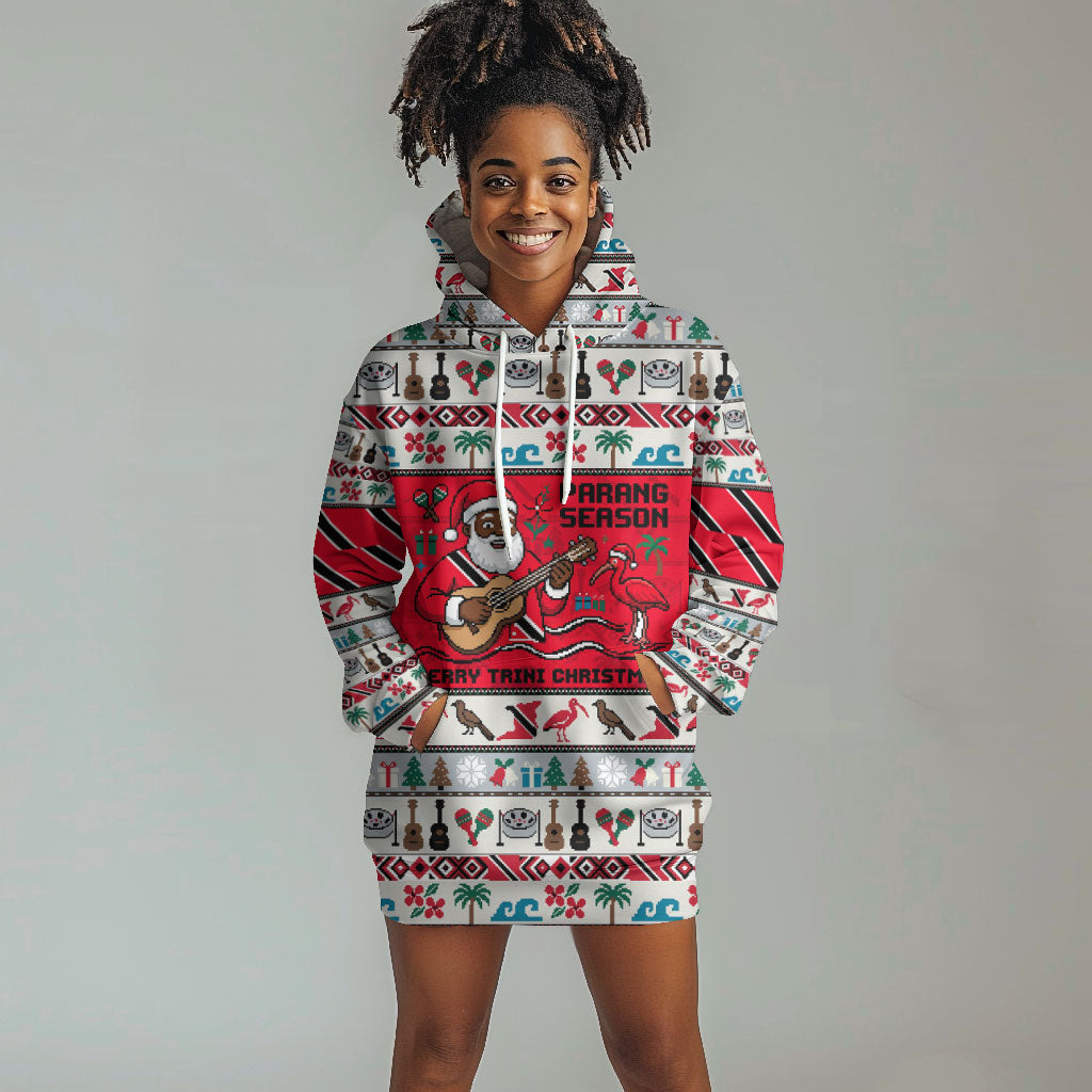 Parang Music Christmas Trinidad And Tobago Hoodie Dress Scarlet Ibis Santa Merry Trini Christmas