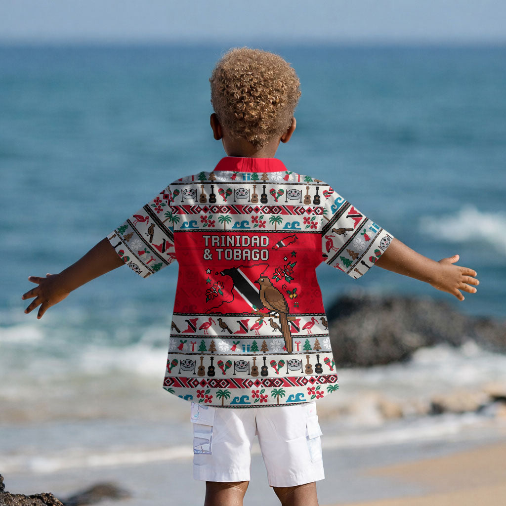 Parang Music Christmas Trinidad And Tobago Kid Hawaiian Shirt Scarlet Ibis Santa Merry Trini Christmas
