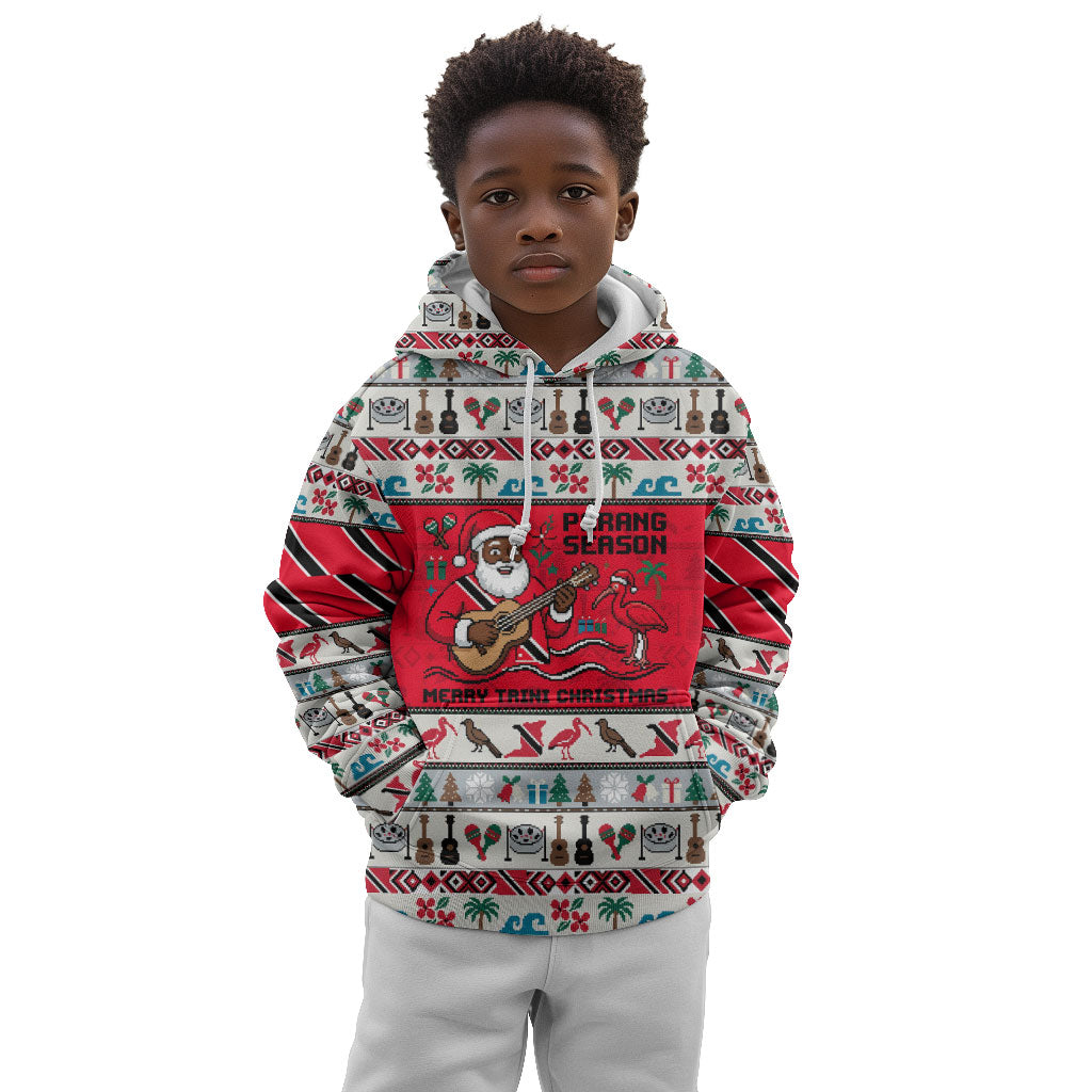 Parang Music Christmas Trinidad And Tobago Kid Hoodie Scarlet Ibis Santa Merry Trini Christmas