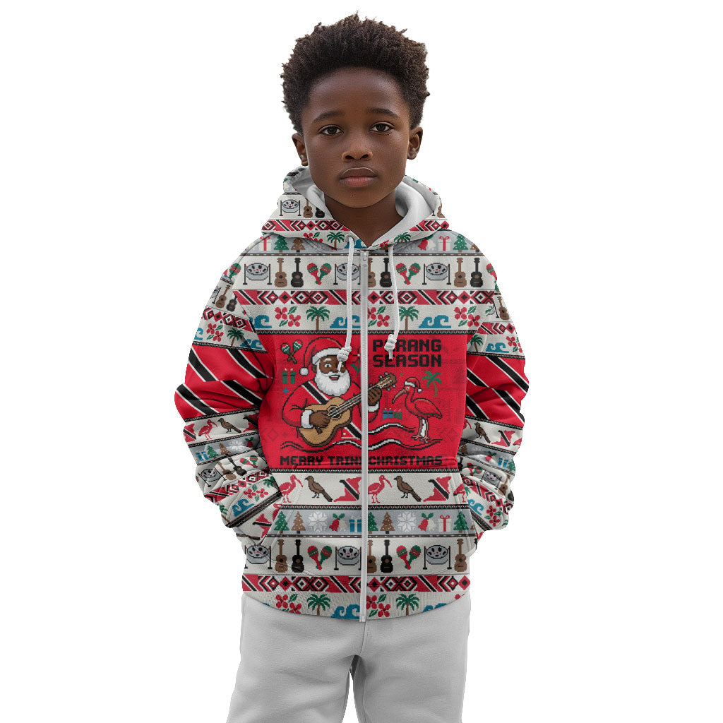 Parang Music Christmas Trinidad And Tobago Kid Hoodie Scarlet Ibis Santa Merry Trini Christmas