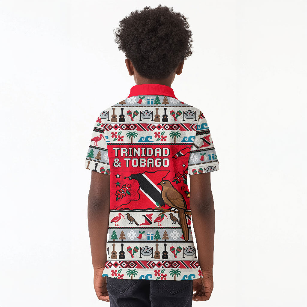 Parang Music Christmas Trinidad And Tobago Kid Polo Shirt Scarlet Ibis Santa Merry Trini Christmas