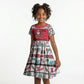 Parang Music Christmas Trinidad And Tobago Kid Short Sleeve Dress Scarlet Ibis Santa Merry Trini Christmas