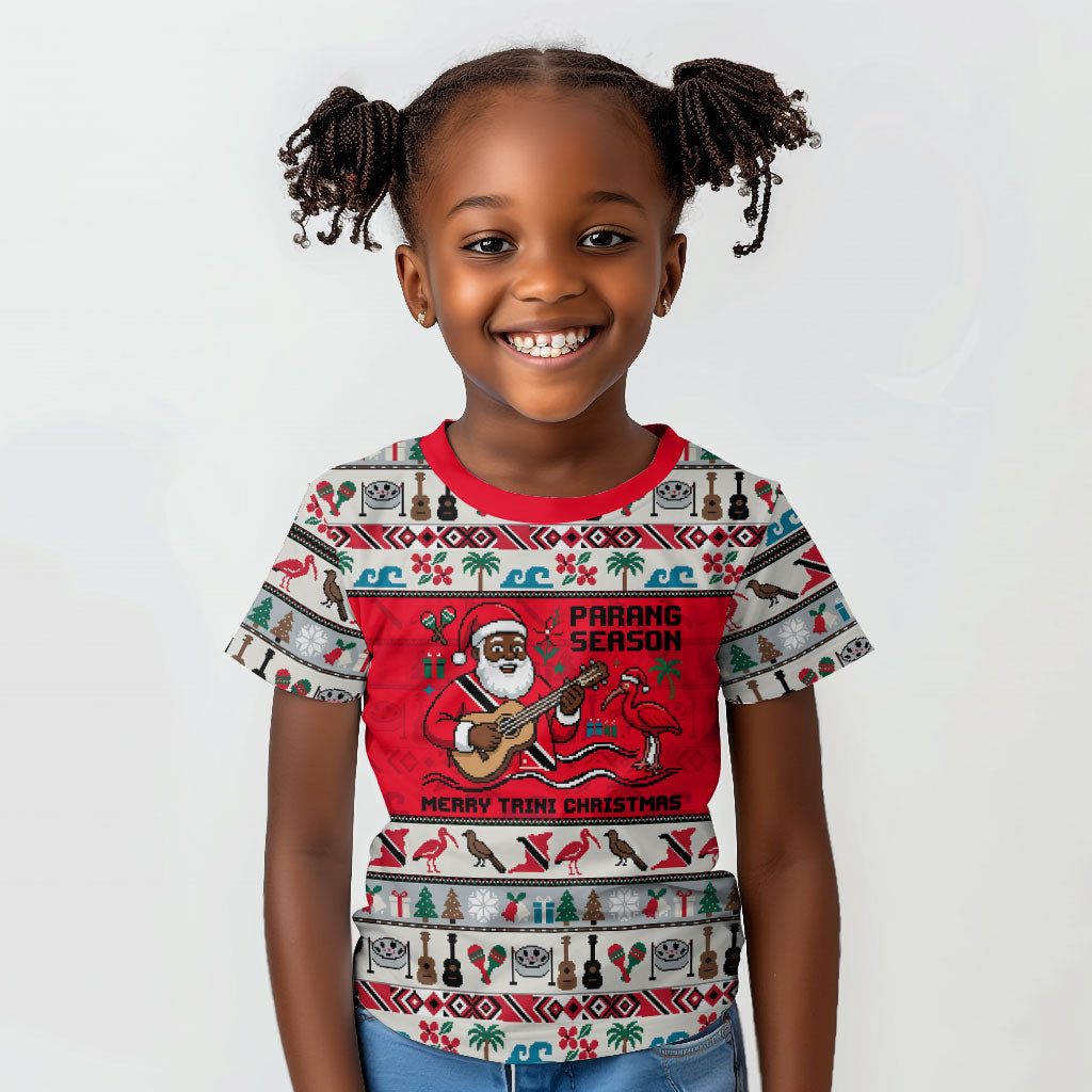 Parang Music Christmas Trinidad And Tobago Kid T shirt Scarlet Ibis Santa Merry Trini Christmas