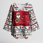 Parang Music Christmas Trinidad And Tobago Kimono Sleeve Blouse Scarlet Ibis Santa Merry Trini Christmas