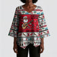 Parang Music Christmas Trinidad And Tobago Kimono Sleeve Blouse Scarlet Ibis Santa Merry Trini Christmas