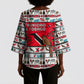 Parang Music Christmas Trinidad And Tobago Kimono Sleeve Blouse Scarlet Ibis Santa Merry Trini Christmas