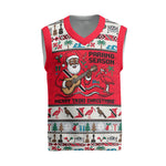 Parang Music Christmas Trinidad And Tobago Christmas Knitted V-Neck Vest Scarlet Ibis Santa Merry Trini Christmas