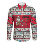 Parang Music Christmas Trinidad And Tobago Long Sleeve Button Shirt Scarlet Ibis Santa Merry Trini Christmas