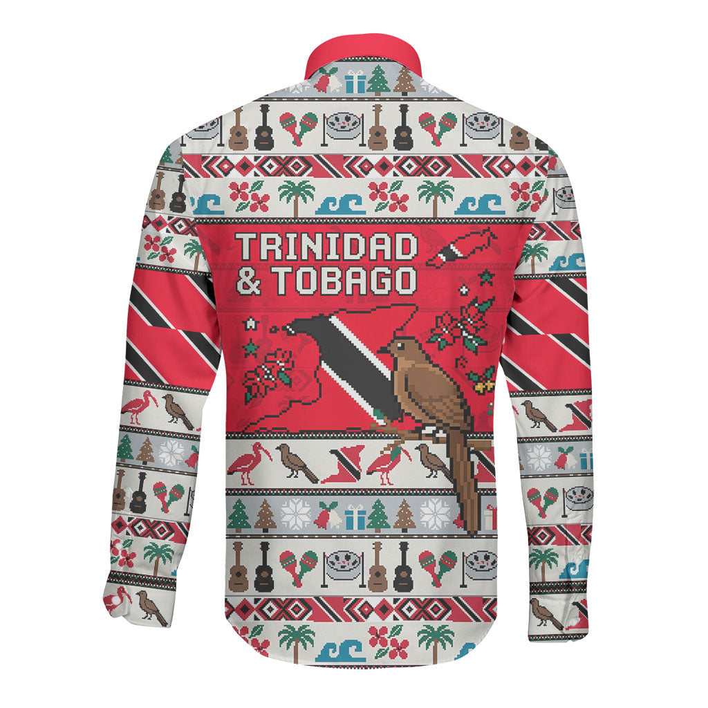 Parang Music Christmas Trinidad And Tobago Long Sleeve Button Shirt Scarlet Ibis Santa Merry Trini Christmas