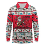 Parang Music Christmas Trinidad And Tobago Long Sleeve Polo Shirt Scarlet Ibis Santa Merry Trini Christmas