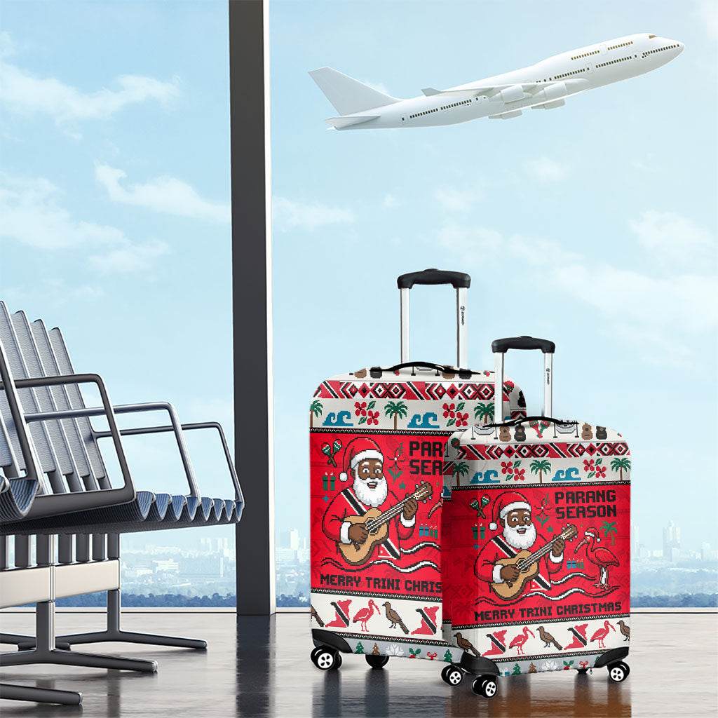 Parang Music Christmas Trinidad And Tobago Luggage Cover Scarlet Ibis Santa Merry Trini Christmas