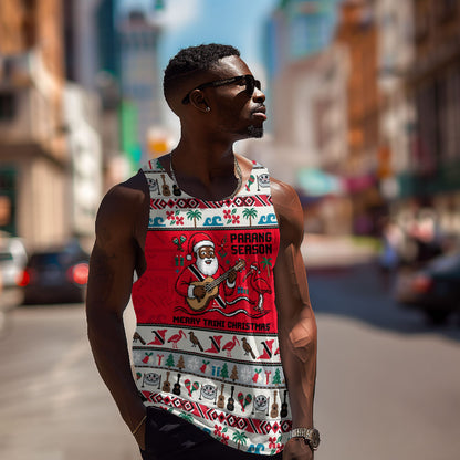 Parang Music Christmas Trinidad And Tobago Men Tank Top Scarlet Ibis Santa Merry Trini Christmas