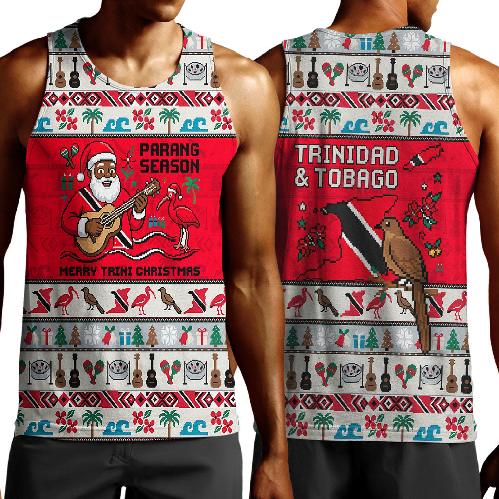 Parang Music Christmas Trinidad And Tobago Men Tank Top Scarlet Ibis Santa Merry Trini Christmas