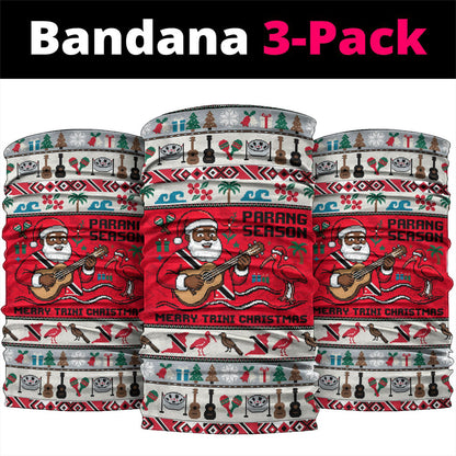 Parang Music Christmas Trinidad And Tobago Neck Gaiter Scarlet Ibis Santa Merry Trini Christmas