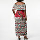 Parang Music Christmas Trinidad And Tobago Off Shoulder Maxi Dress Scarlet Ibis Santa Merry Trini Christmas