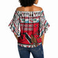 Parang Music Christmas Trinidad And Tobago Off Shoulder Wrap Waist Top Scarlet Ibis Santa Merry Trini Christmas