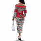 Parang Music Christmas Trinidad And Tobago Off The Shoulder Long Sleeve Dress Scarlet Ibis Santa Merry Trini Christmas