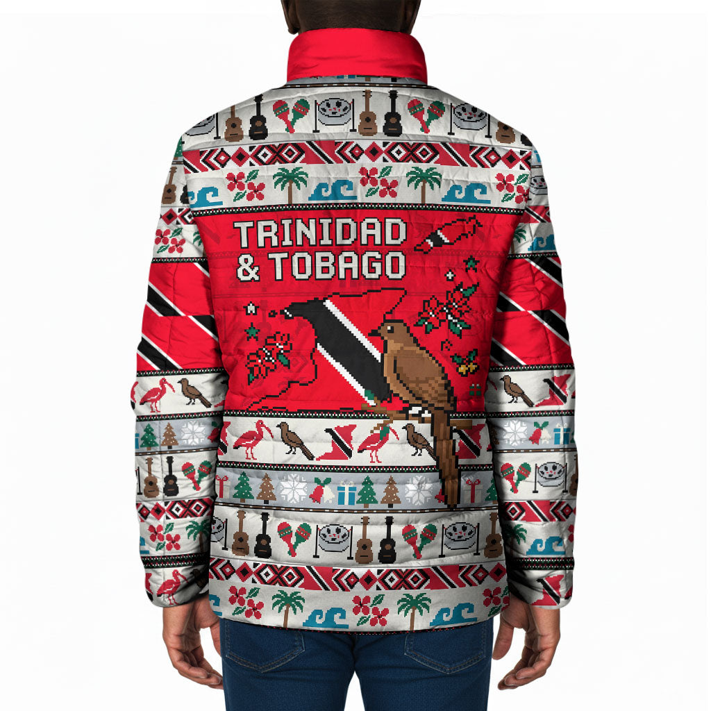 Parang Music Christmas Trinidad And Tobago Padded Jacket Scarlet Ibis Santa Merry Trini Christmas