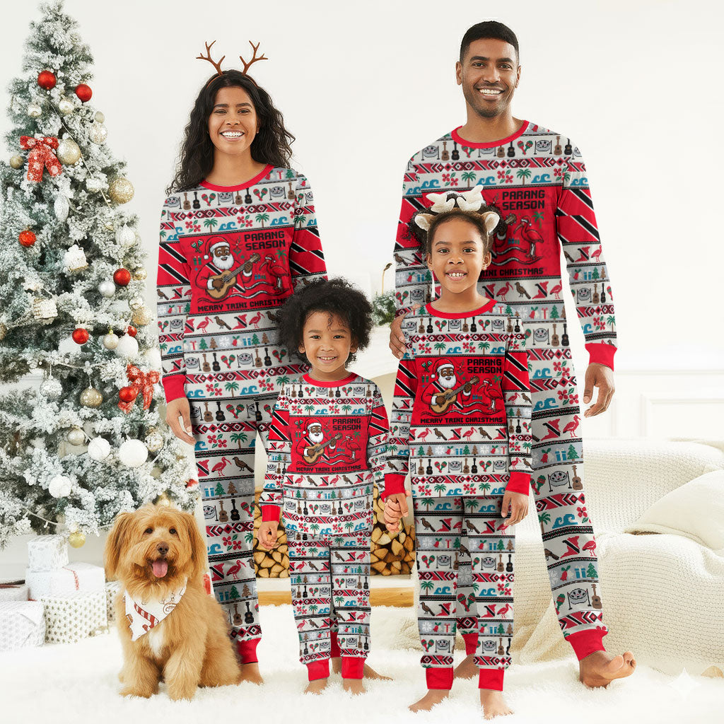Parang Music Christmas Trinidad And Tobago Christmas Pajama Set Scarlet Ibis Santa Merry Trini Christmas