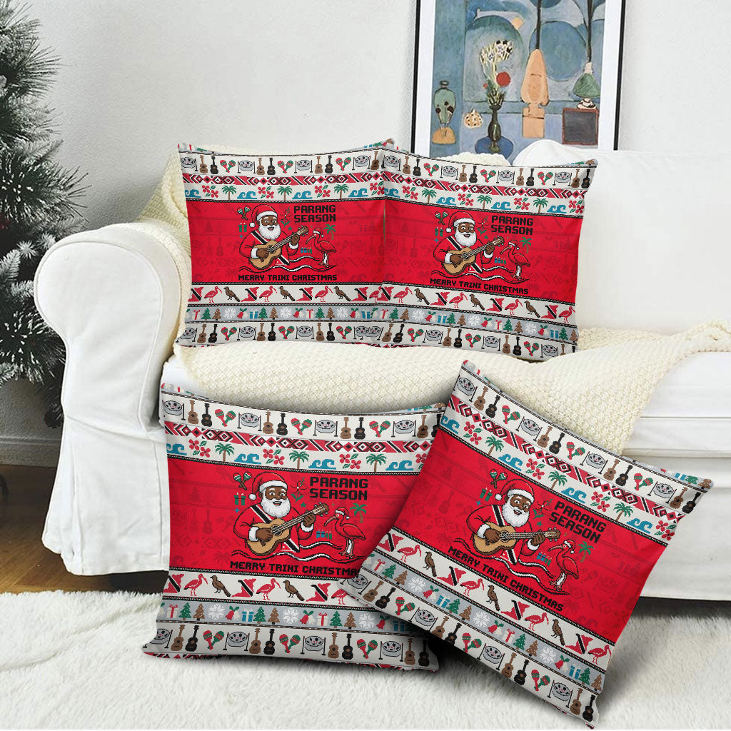 Parang Music Christmas Trinidad And Tobago Pillow Cover Scarlet Ibis Santa Merry Trini Christmas
