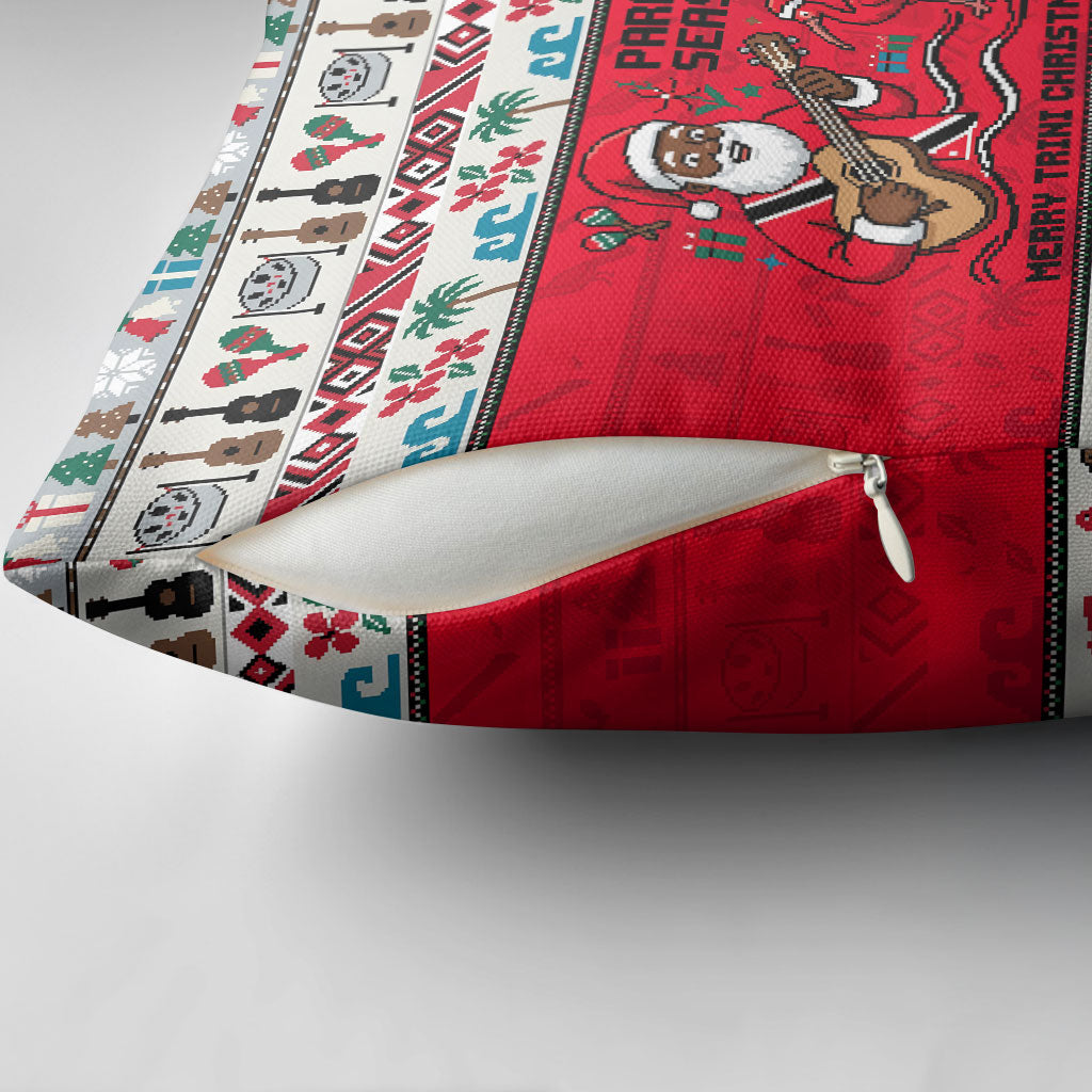 Parang Music Christmas Trinidad And Tobago Pillow Cover Scarlet Ibis Santa Merry Trini Christmas