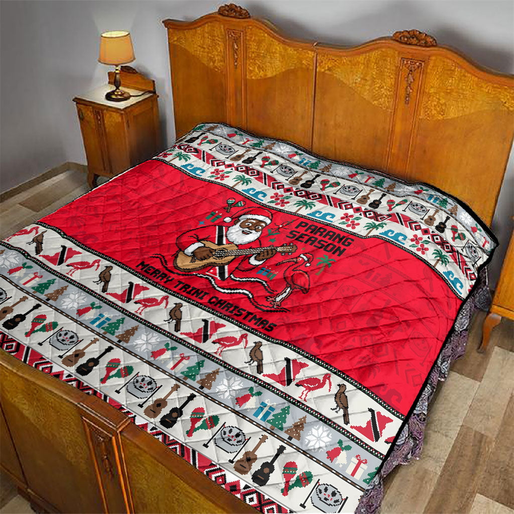 Parang Music Christmas Trinidad And Tobago Quilt Scarlet Ibis Santa Merry Trini Christmas