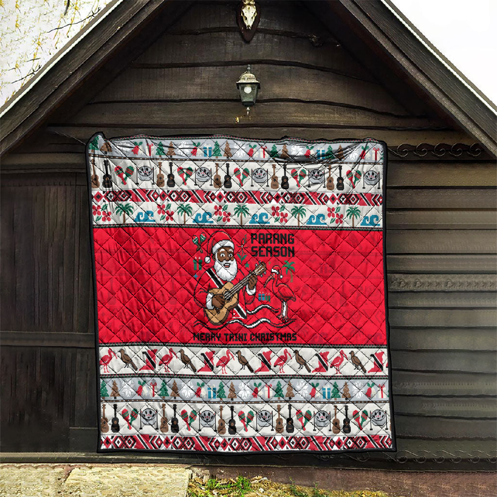 Parang Music Christmas Trinidad And Tobago Quilt Scarlet Ibis Santa Merry Trini Christmas