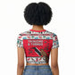 Parang Music Christmas Trinidad And Tobago Raglan Cropped T shirt Scarlet Ibis Santa Merry Trini Christmas