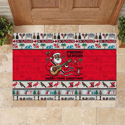 Parang Music Christmas Trinidad And Tobago Rubber Doormat Scarlet Ibis Santa Merry Trini Christmas