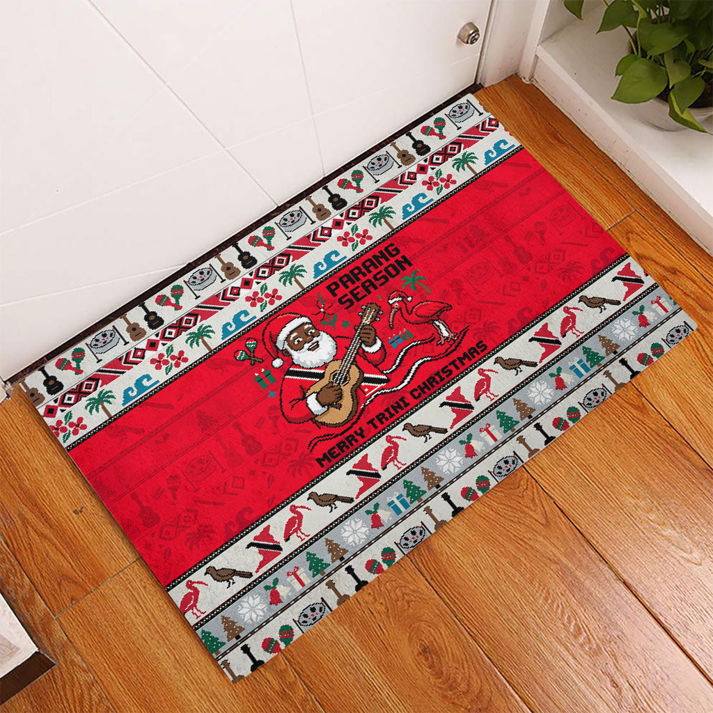 Parang Music Christmas Trinidad And Tobago Rubber Doormat Scarlet Ibis Santa Merry Trini Christmas