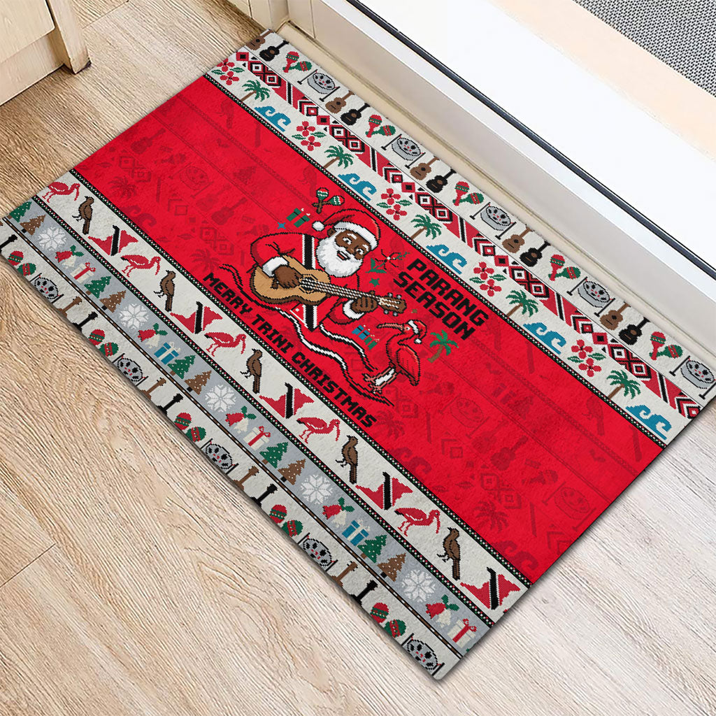 Parang Music Christmas Trinidad And Tobago Rubber Doormat Scarlet Ibis Santa Merry Trini Christmas