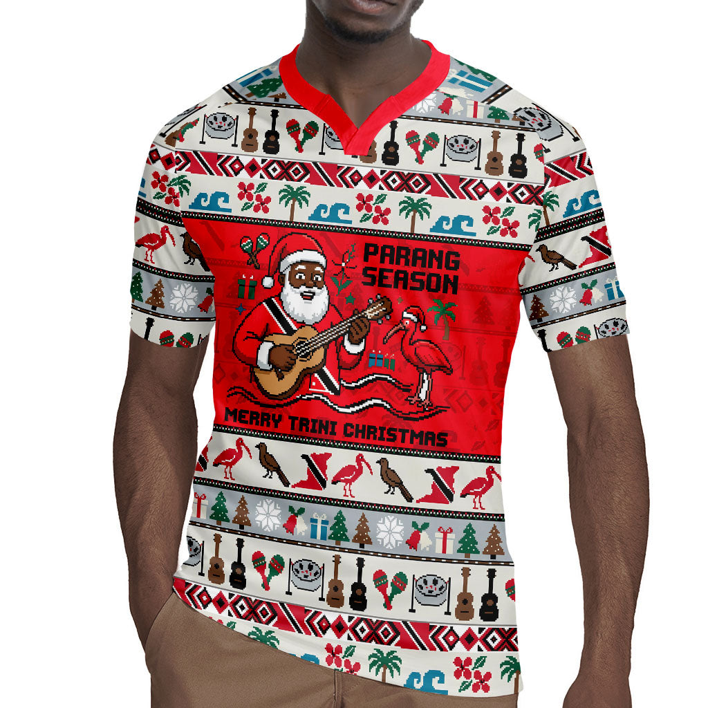 Parang Music Christmas Trinidad And Tobago Rugby Jersey Scarlet Ibis Santa Merry Trini Christmas