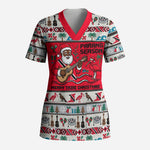 Parang Music Christmas Trinidad And Tobago Scrub Top Scarlet Ibis Santa Merry Trini Christmas
