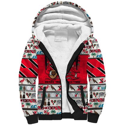 Parang Music Christmas Trinidad And Tobago Sherpa Hoodie Scarlet Ibis Santa Merry Trini Christmas