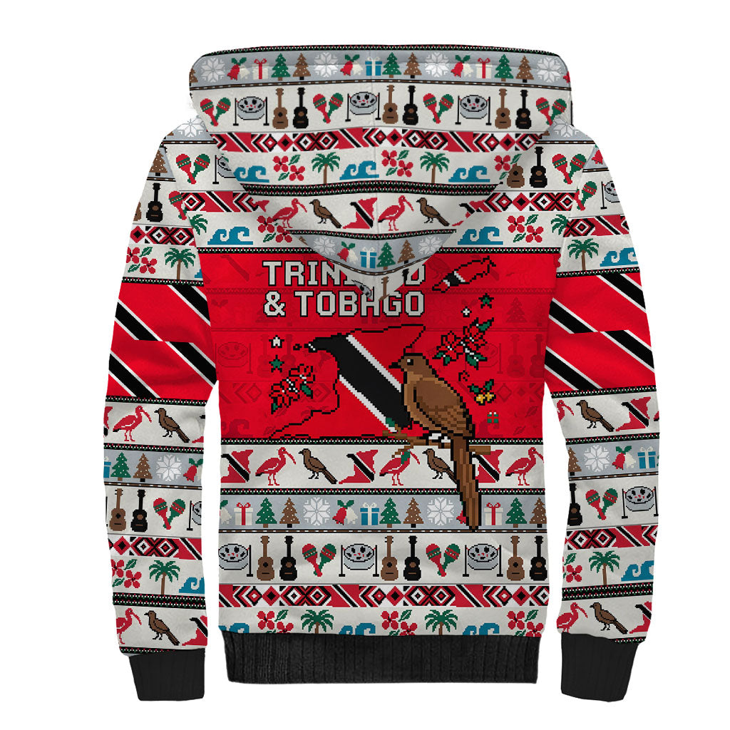 Parang Music Christmas Trinidad And Tobago Sherpa Hoodie Scarlet Ibis Santa Merry Trini Christmas